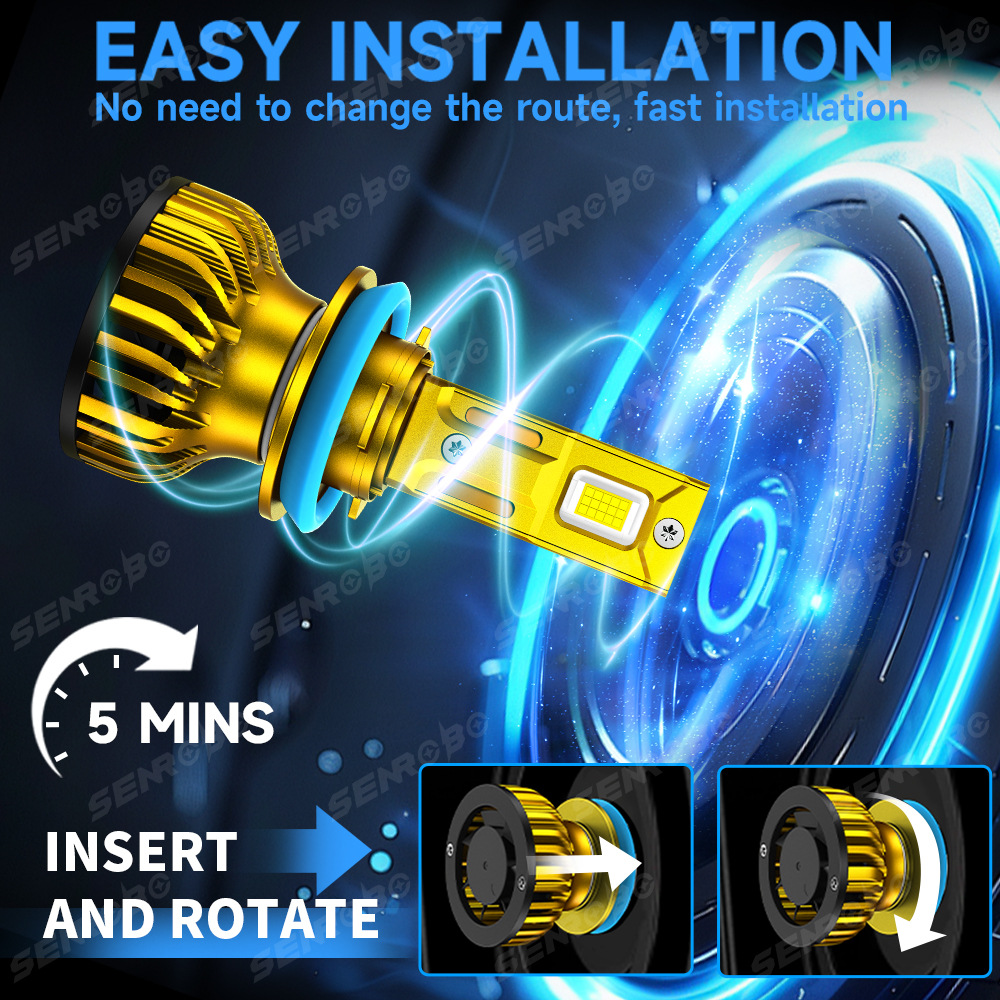 Transfronterizos de venta caliente de automóviles LED luces de automóviles super brillantes 6000K 4300K transformar iluminación delantero H4 cerca de un todo