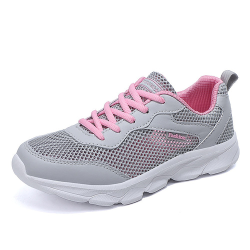 Summer New Sports Shoes with Large Mesh Holes, Women's Casual Shoes, Korean Style Laced, Versatile Women's Shoes