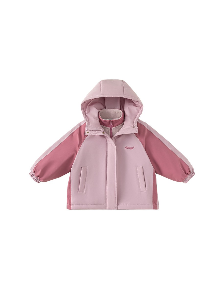 Ropa de invierno para niños Youbao ropa de invierno para niñas calentadas letras bordadas de peluche con chaqueta con capuzas