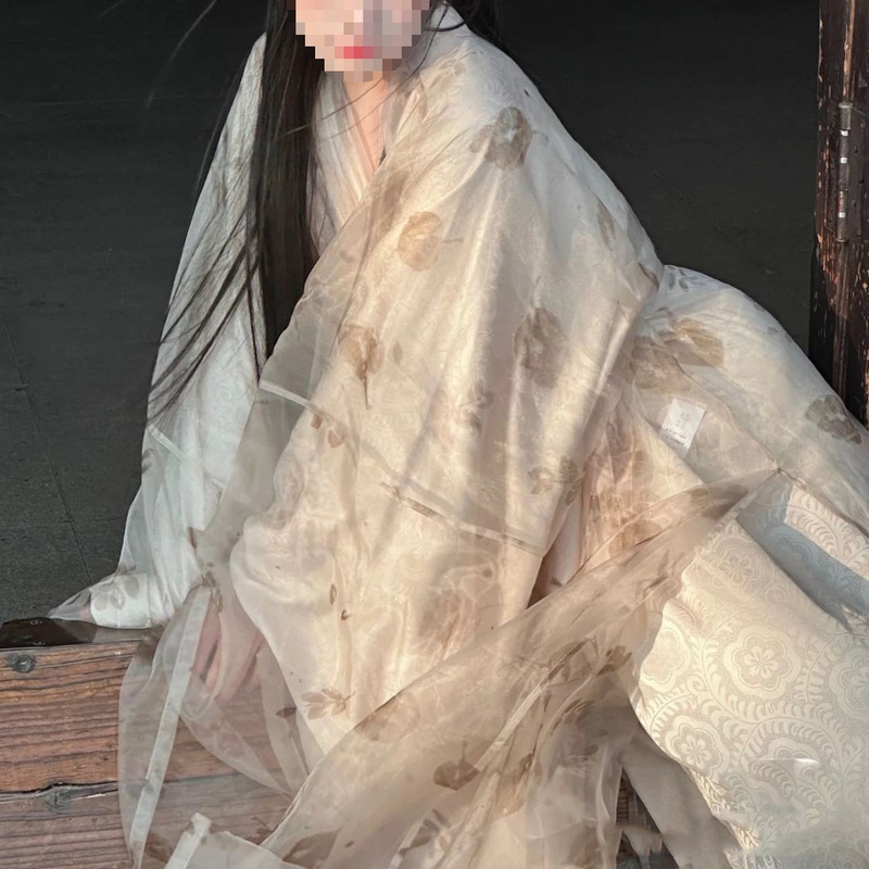 Cool and Understated Hanfu for Women, Adult Ancient Style Jin-Style Ruqun, Wei-Jin Style Straight Hem Tie-Dye Ancient Costume, Light-Colored Outerwear for Spring and Summer Cool and Understated Hanfu for Women, Adult Ancient Style Jin-Style Ruqun, Wei-Jin Style Straight Hem Tie-Dye Ancient Costume, Light-Colored Outerwear for Spring and Summer