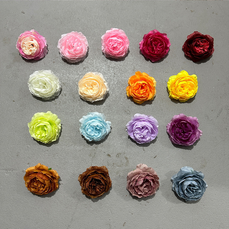 造花牡丹の花頭、DIY手作りヘアアクセサリー、卸売、結婚式のブートニア、小道具、フラワーアレンジメント、装飾、フラワーウォール|undefined