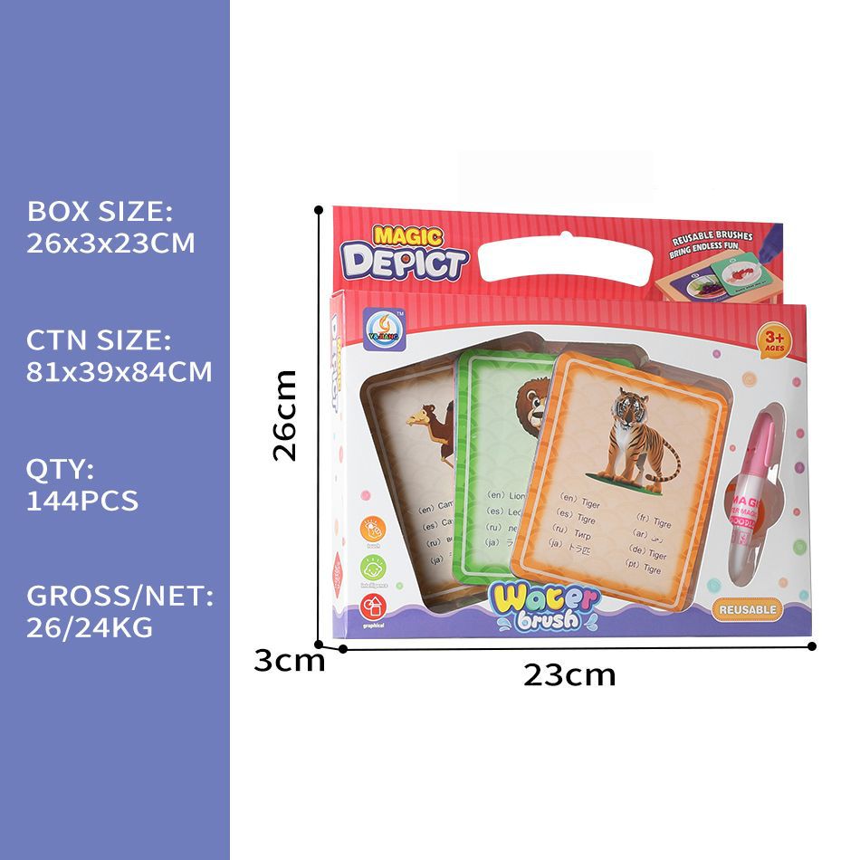 Niños tarjetas de pintura de acuarela tarjeta de color de agua juguetes científicos y educativos tarjetas de graffiti