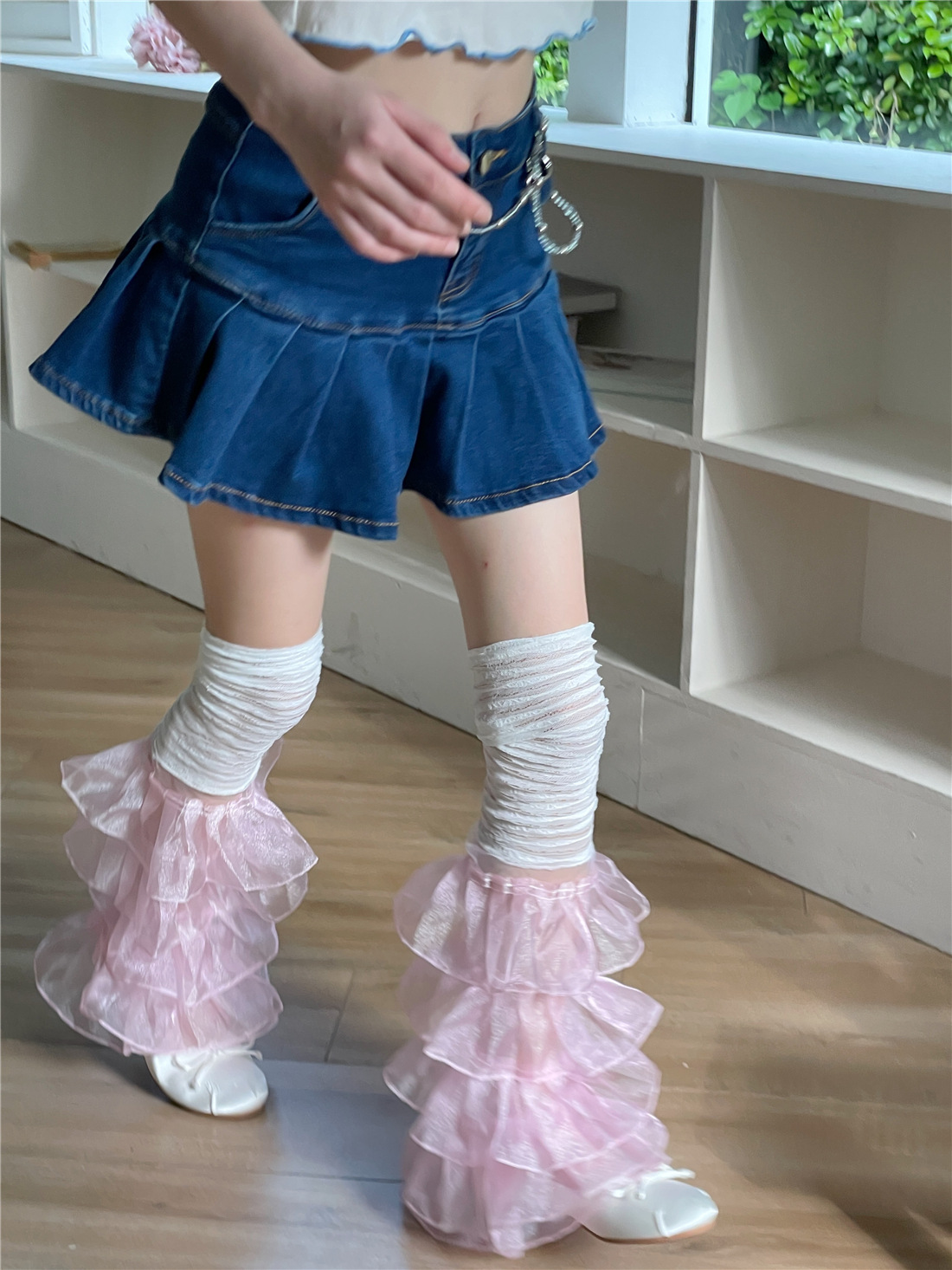 New product niche spicy girl sweet cool pure desire style y2k subculture lace splicing leg cover pile socks_voghion.com