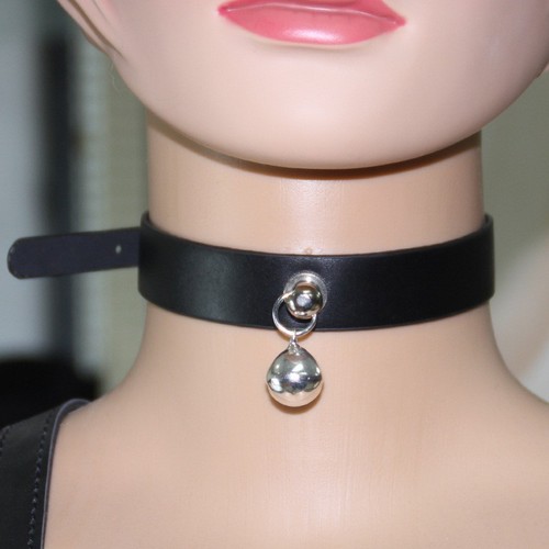 SM Props Black Leather Fetish Collar Women's Training Traction Chain Bell Collar SM Erotic Products Dropshipping