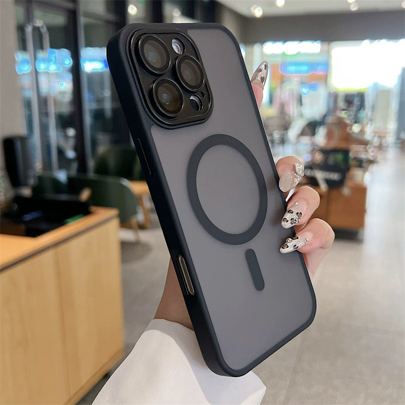 Apple 17携帯電話ケース、雅盾磁気吸着iPhone 16 Pro Max、肌触りの良いマットレンズフィルム、PC保護ケースに適用|undefined