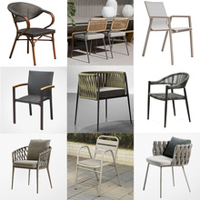 椅子藤椅现代创意户外高端庭院室外咖啡店白色餐椅休闲藤编咖啡休