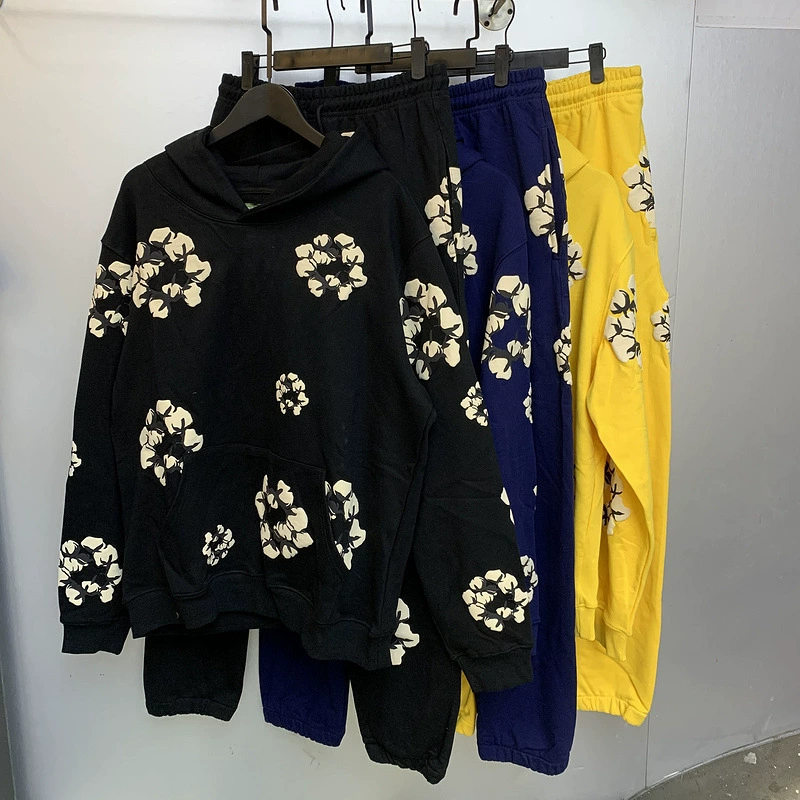 Толстовка из чистого хлопкового пеноматериала, 400 г, осень 2024, модный европейский и американский бренд, мужская и женская молодежная свободная уличная толстовка большого размера