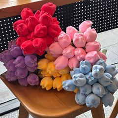 批发仿真郁金香花束手工编织生日表白礼物公司活动礼品家居装饰