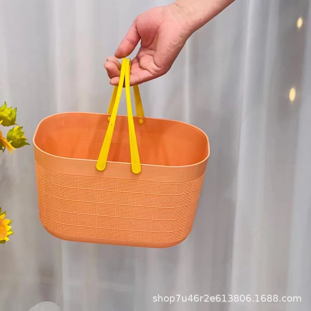 Cesta de baño de almacenamiento portátil Baño Cesta de almacenamiento azul baño de lavado azul hueco cesta grande Baño de plástico Azul