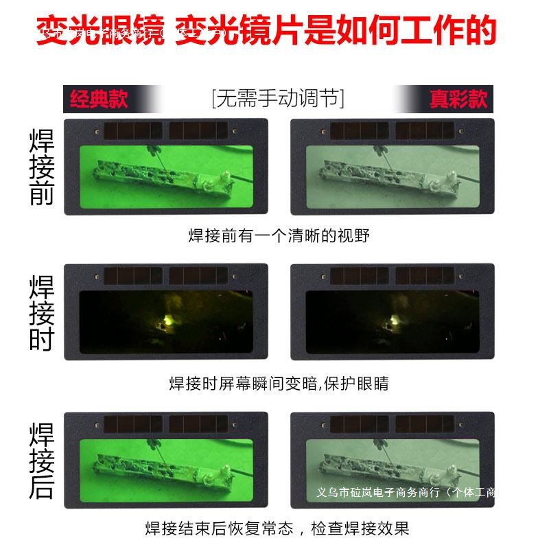 眼镜日本进口变光帽头戴烧电焊工氩弧焊自动焊工防护面罩真彩