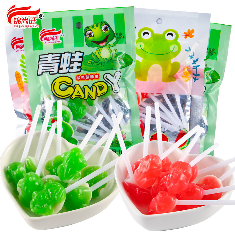 16g Jinshang Wang Frog Candy Fruit Flavor Watermelon Flavor Lollipop Nostalgic Snack 8090 Generation 20 Pouches/ Medium Pack