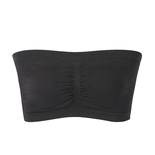 Foreign trade plus size double-layer one-line bandeau women's detachable breast pads strapless breast-wrapped women's invisible underwear cross-border