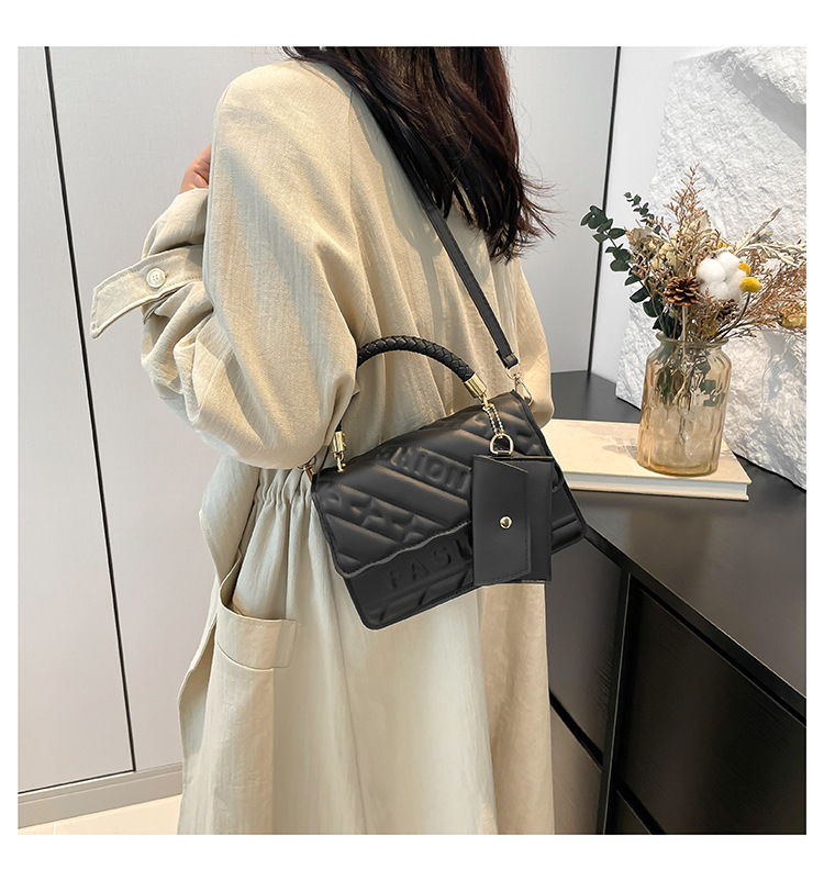 Ladies' candy-colored stylish handbag, 2024 autumn new ins single-shoulder crossbody bag, stylish embossed small square bag undefined