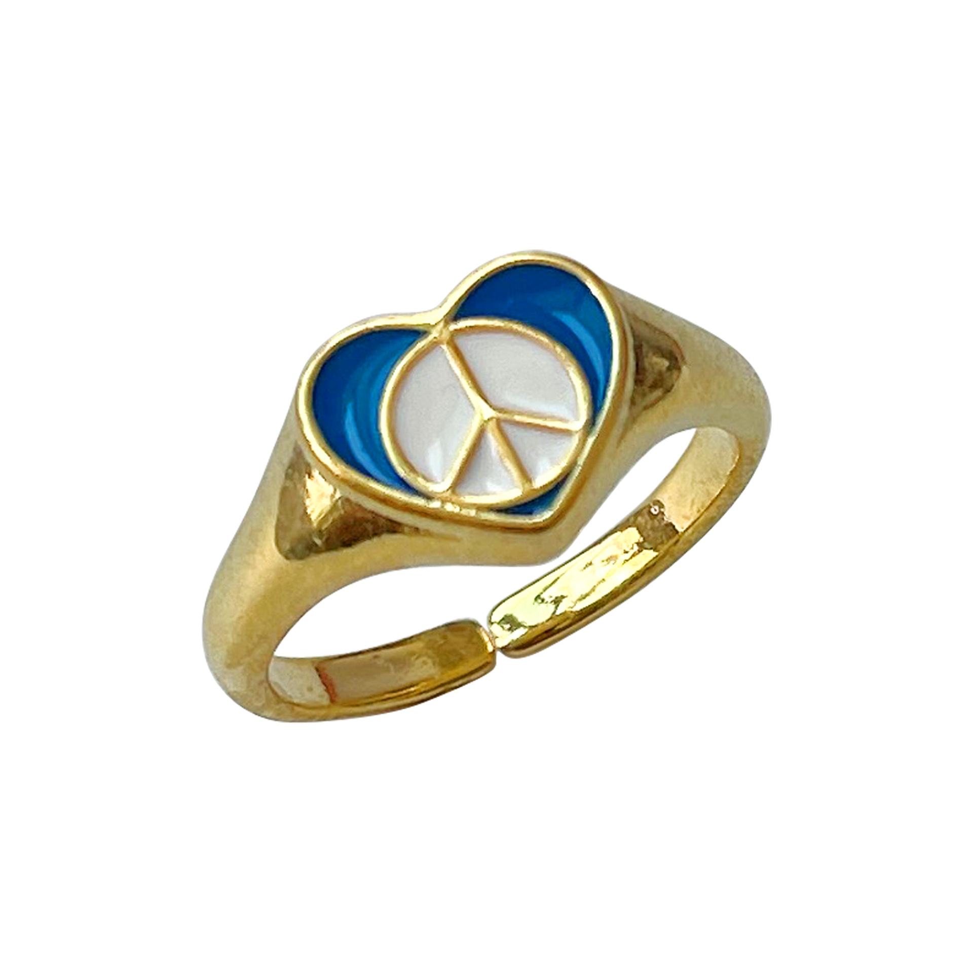 Fashion Heart Shape Smiley Face Copper Enamel Open Ring 1 Piece