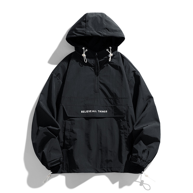 Chaqueta japonesa retro estilo NASA, suelta y con capucha