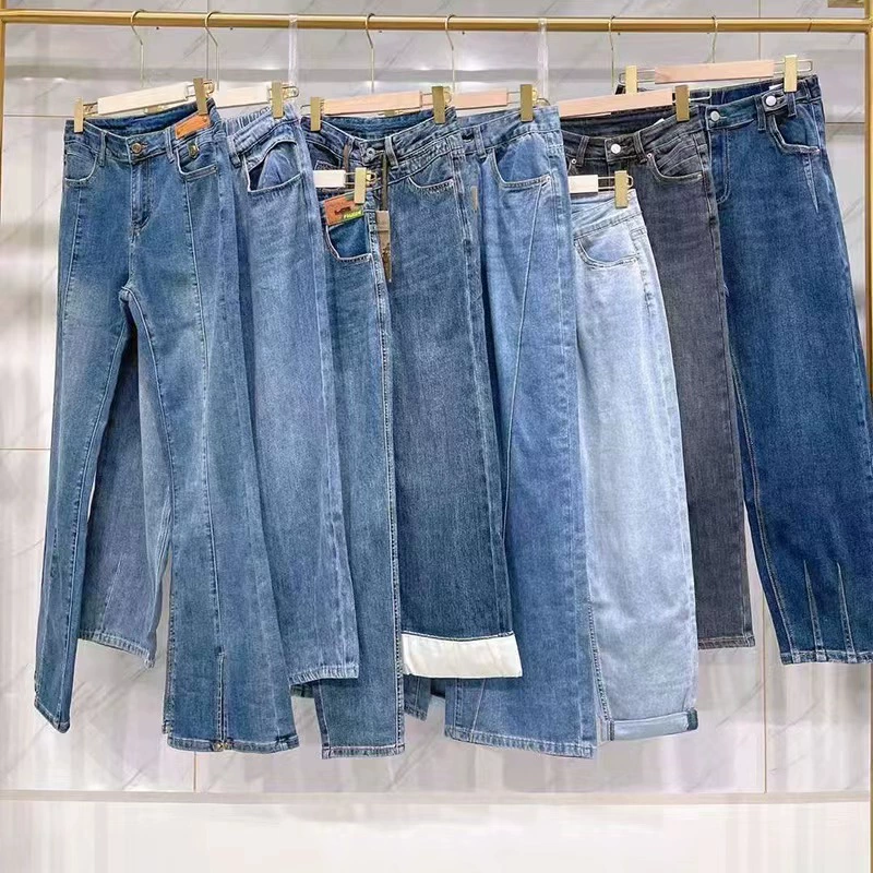 Синие джинсы с Китом 23 летние прямые узкие джинсы с высокой талией и средней эластичностью, брендовые скидки, женская одежда, физические поставки