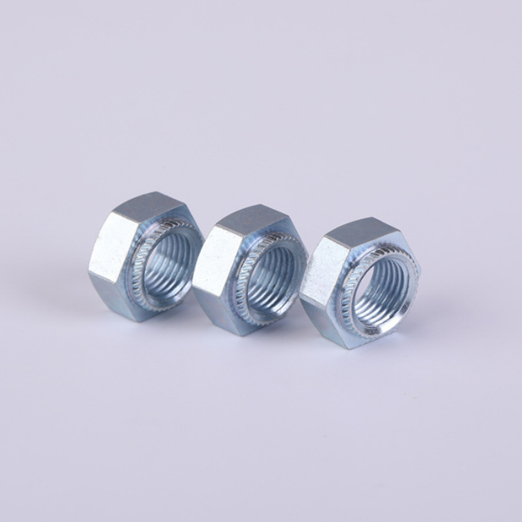 镀锌六角压铆螺母 压铆件 压板螺母 压花螺母10.9级