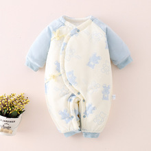 新生儿衣服秋冬季婴儿连体衣初生满月宝宝和尚服夹棉保暖哈衣爬服