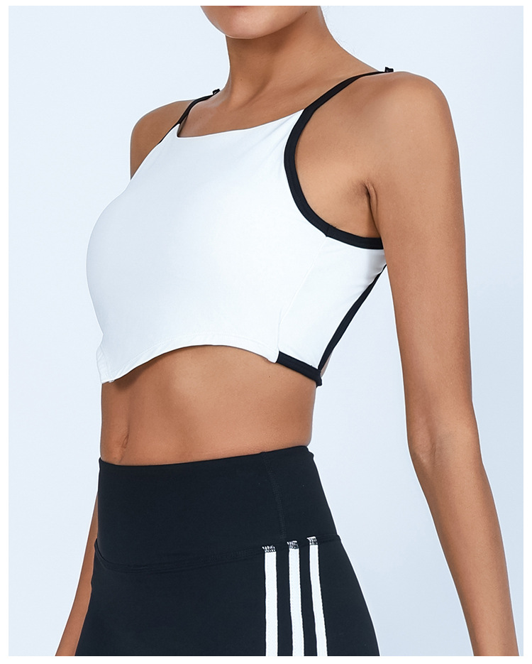 Chaleco de yoga transfronterizo de comercio exterior para mujer con almohadilla para el pecho de alta elasticidad y secado rápido