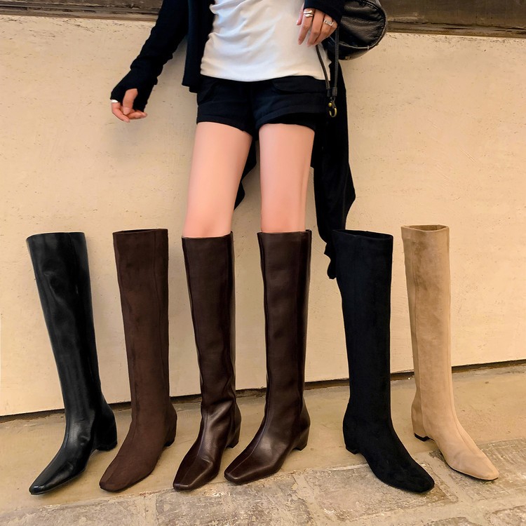 Brown Boots, Long Boots, Women's Knee-High Slim Boots, 2025, Super Nice High Knight Boots, Straight High-Heeled Boots