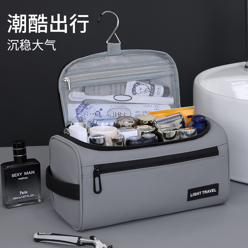 Gran capacidad alta película impermeable de la piel para hombres bolsa de lavado viaje de negocios portátil bolsa de maquillaje portátil un lote