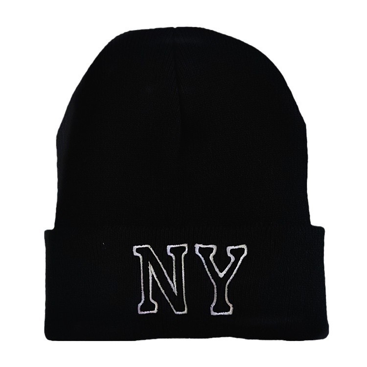 Nuevo gorro de punto sin ala con letras de jersey de esquí de otoño e invierno para hombre y mujer_voghion.com