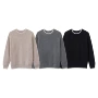 撞色插肩袖宽松圆领毛衣