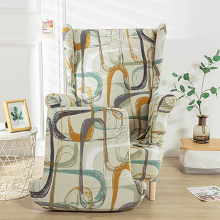 �羳ɳ�l������ �ļ�ӡ������ȫ���ϻ�����Wingback Chair Cover