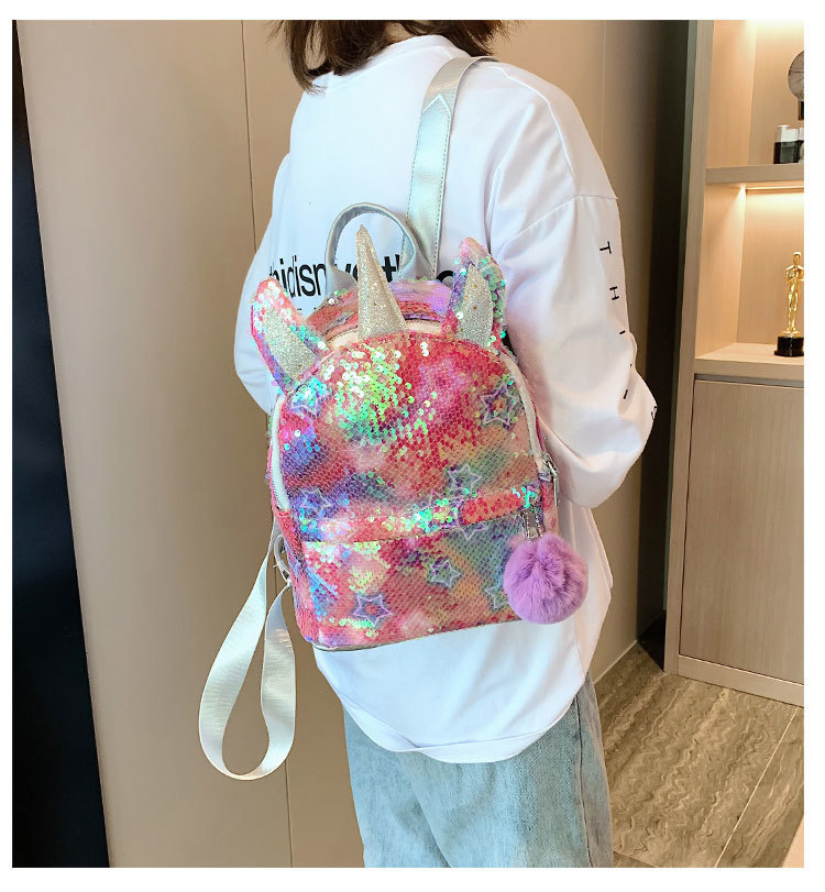 PVC Material Women's Pvc Star Cute Cylindrical Zipper Fashion Backpack
