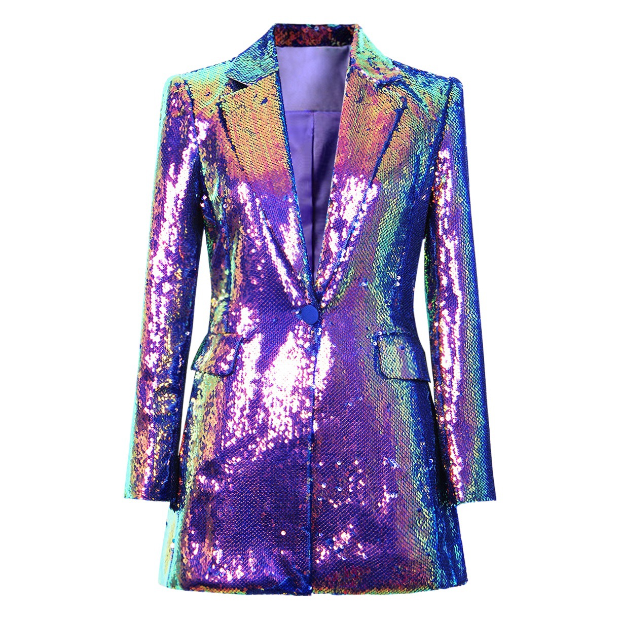 Saco Blazer con Lentejuelas para Mujer 2317 de Fibra de Acetato Sin Planchado