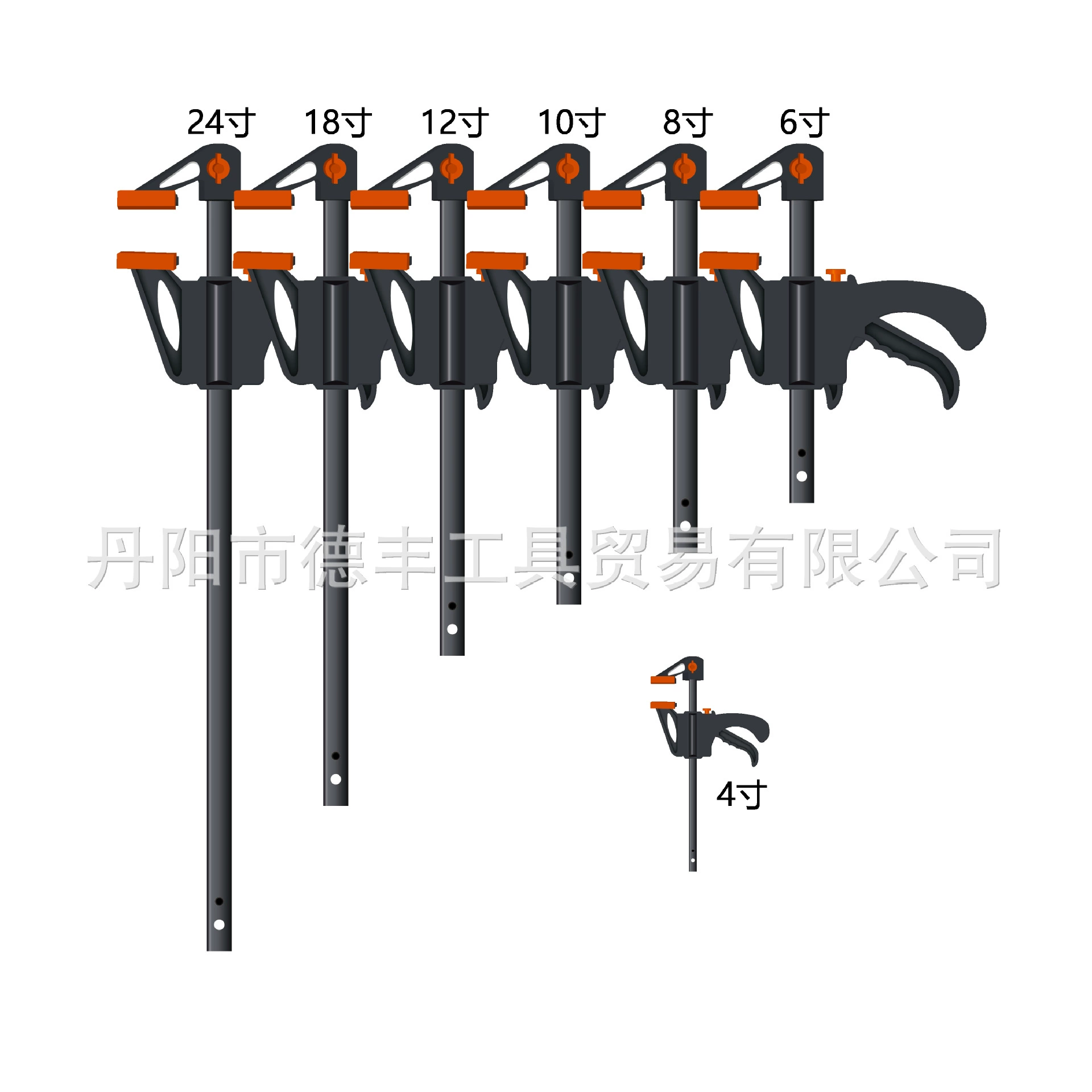 24-дюймовый столярный F-зажим 4/6/8/10 дюймовый F-зажим Нейлон быстрый деревянный зажим Зажим для деревянной доски Металлический зажим для крепления