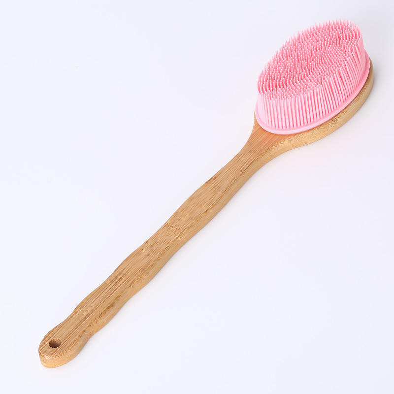Cepillo de baño de silicona cepillo de baño de doble cara cepillo de baño de silicona artefacto casero cepillo de baño de mango largo frota espalda cepillo de baño de masaje poligonal