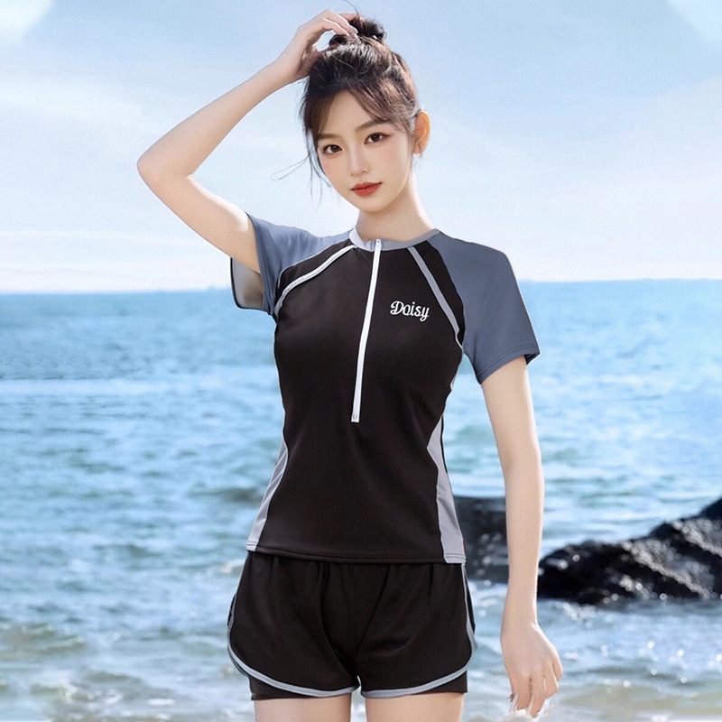 Traje de Baño Dividido de Competición para Mujer de Poliéster para Natación image 3