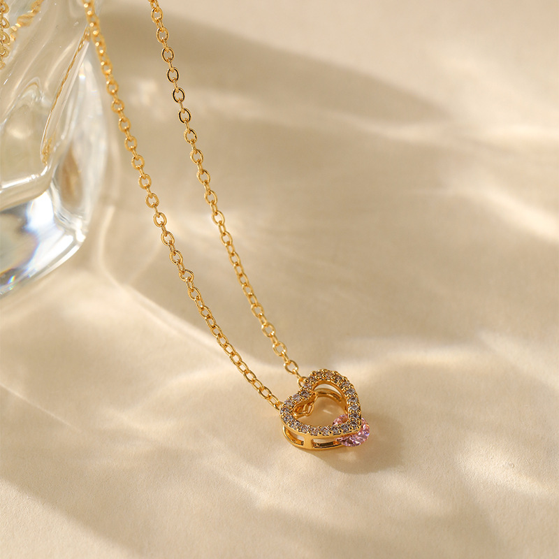 8g Weight 18K Gold Plated Plating Material Copper Pendant Material Zircon Inlay Material Pendant Necklace Classification Copper Chain Material cable chain Chain Type 1 Piece Quantity Daily Occasion Copper Material Heart Shape, Flower, Bow Knot Pattern Women's Gender Inlay Design Sweet Style Copper 18K Gold Plated Inlay Heart Shape Flower Bow Knot Zircon Pendant Necklace 37