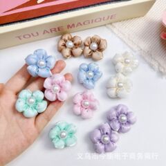 烫钻充棉花朵配件儿童发饰DIY饰品鞋袜包服饰配件五瓣花配饰辅料
