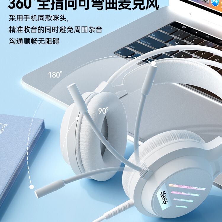 M1 コンピュータヘッドセットヘッドマウント有線 e スポーツゲームヘッドセット USB デスクトップノートブックマイク付き女性|undefined
