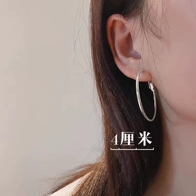 Серебряные серьги S925, булавка, простые элегантные обручи, 3–7 см
