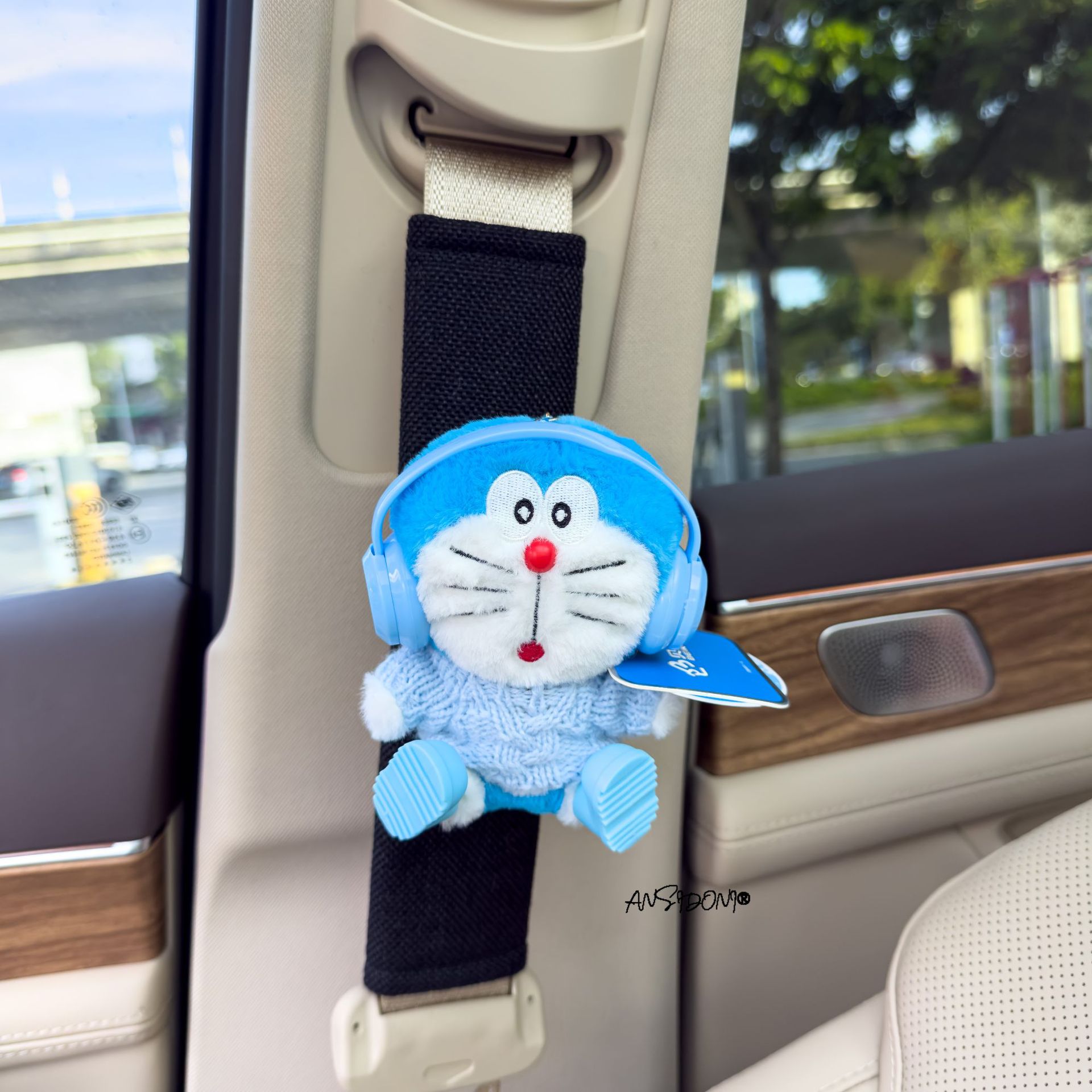 Doraemon Car Seat Belt Shoulder Pads for All Seasons, Cartoon Cute Car Interior Accessories, Women's Seat Belt Covers