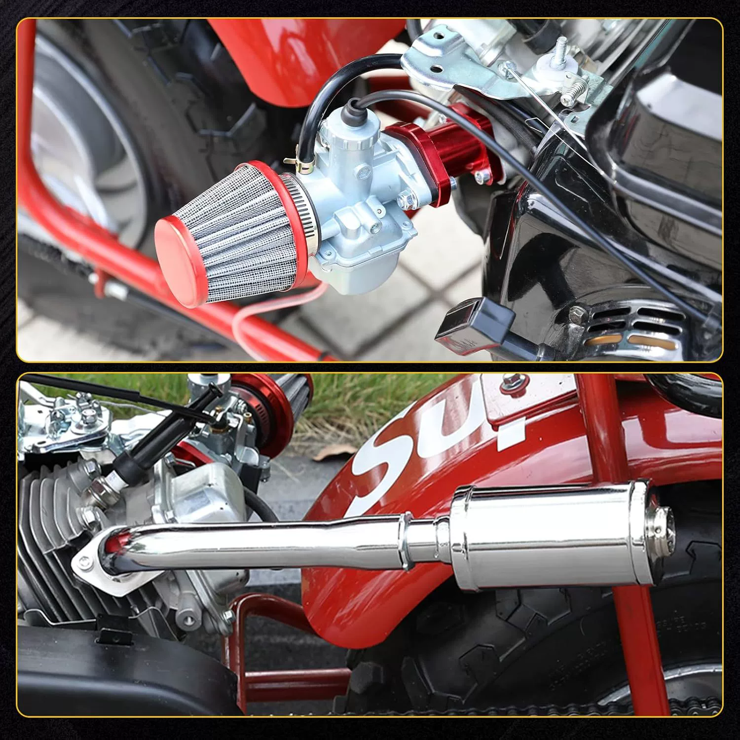 HIAORS VM22 Карбюратор 212cc, выхлопной глушитель, трос дросселя
