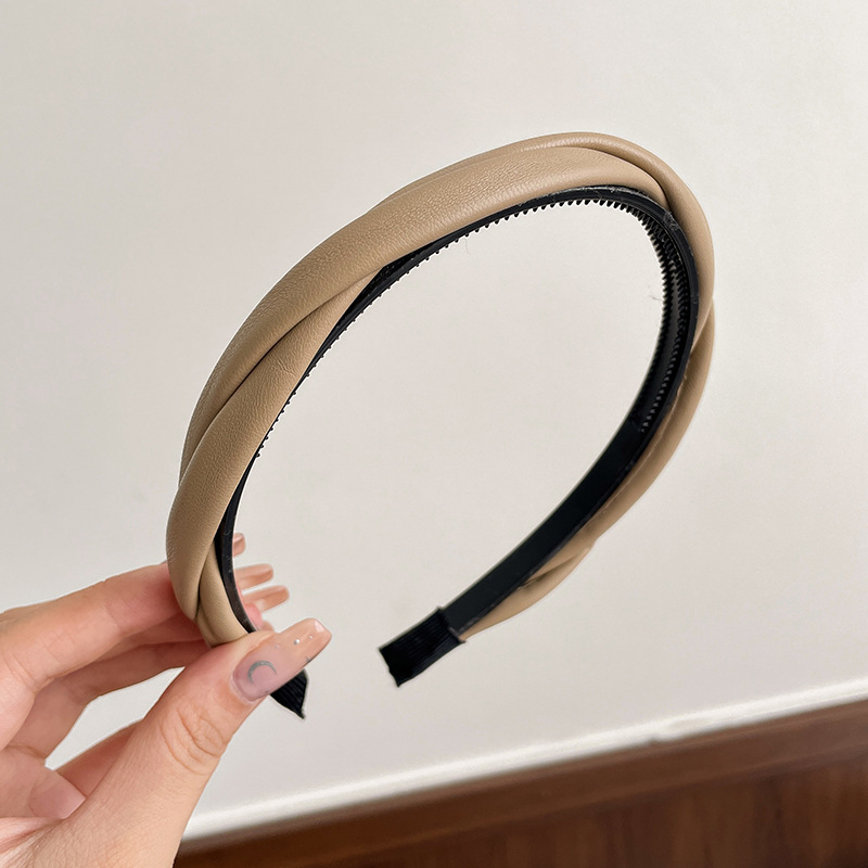 Diadema superior de cráneo alto para mujer que sale diadema de temperamento de todo fósforo paquete de cabello de Merad lavado de cara de sentido avanzado horquilla de cabello prensado tocado