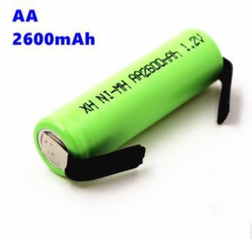 全新 AA 5号充电电池 2600mAh 1.2V 带镍片点焊连接 剃须刀电池