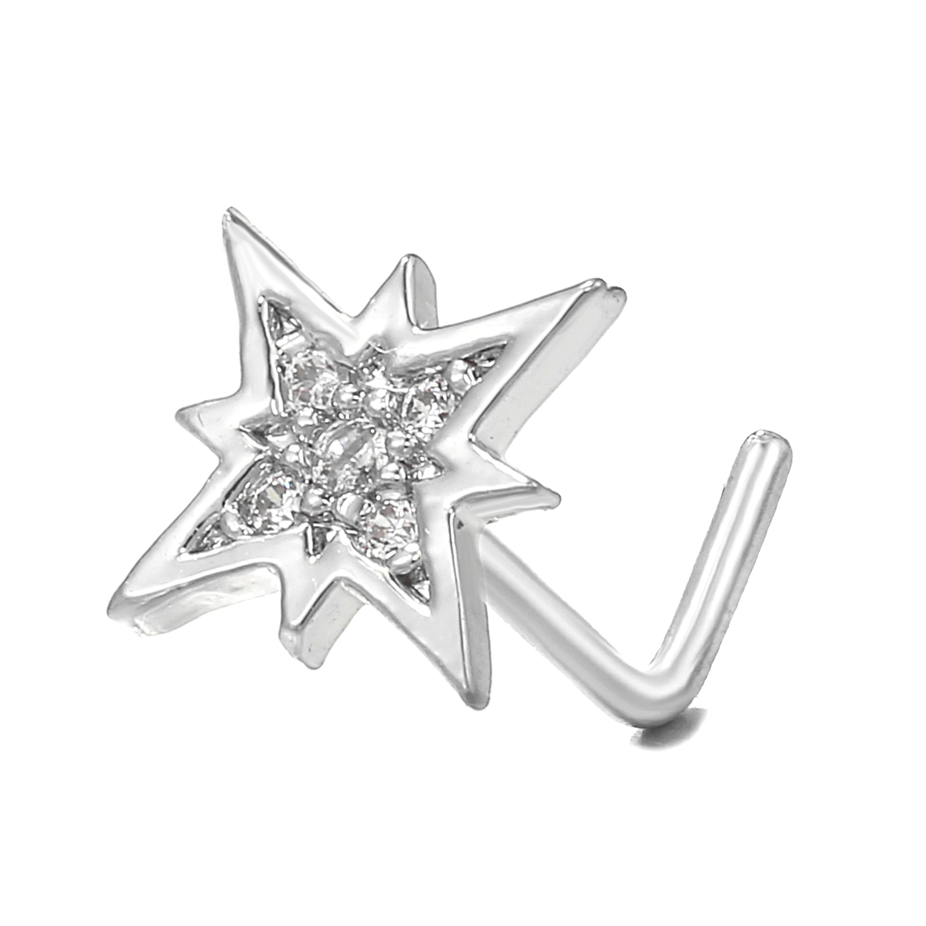 Fashion Geometric Copper Plating Rhinestones Nose studs 1 Piece