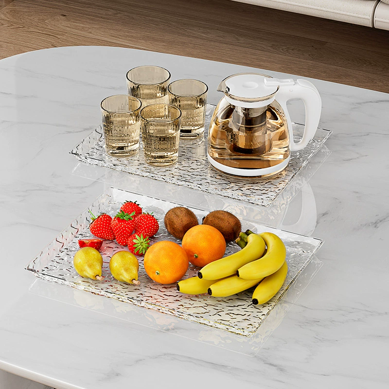 Поднос для чая с ледниковым рисунком для домашнего использования чайная чашка водная чашка чайная тарелка пластиковая гостиная журнальный столик чашка прямоугольная фруктовая тарелка