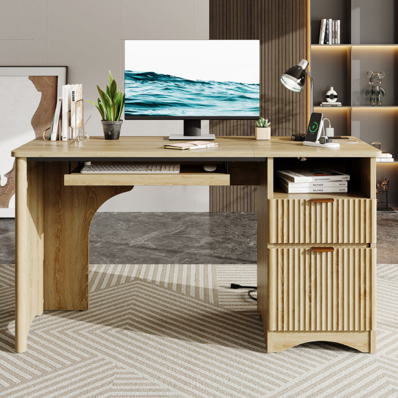 Computer desk, modern office desk, administrative desk, cross-border supply, factory wholesale, desk with power outlets