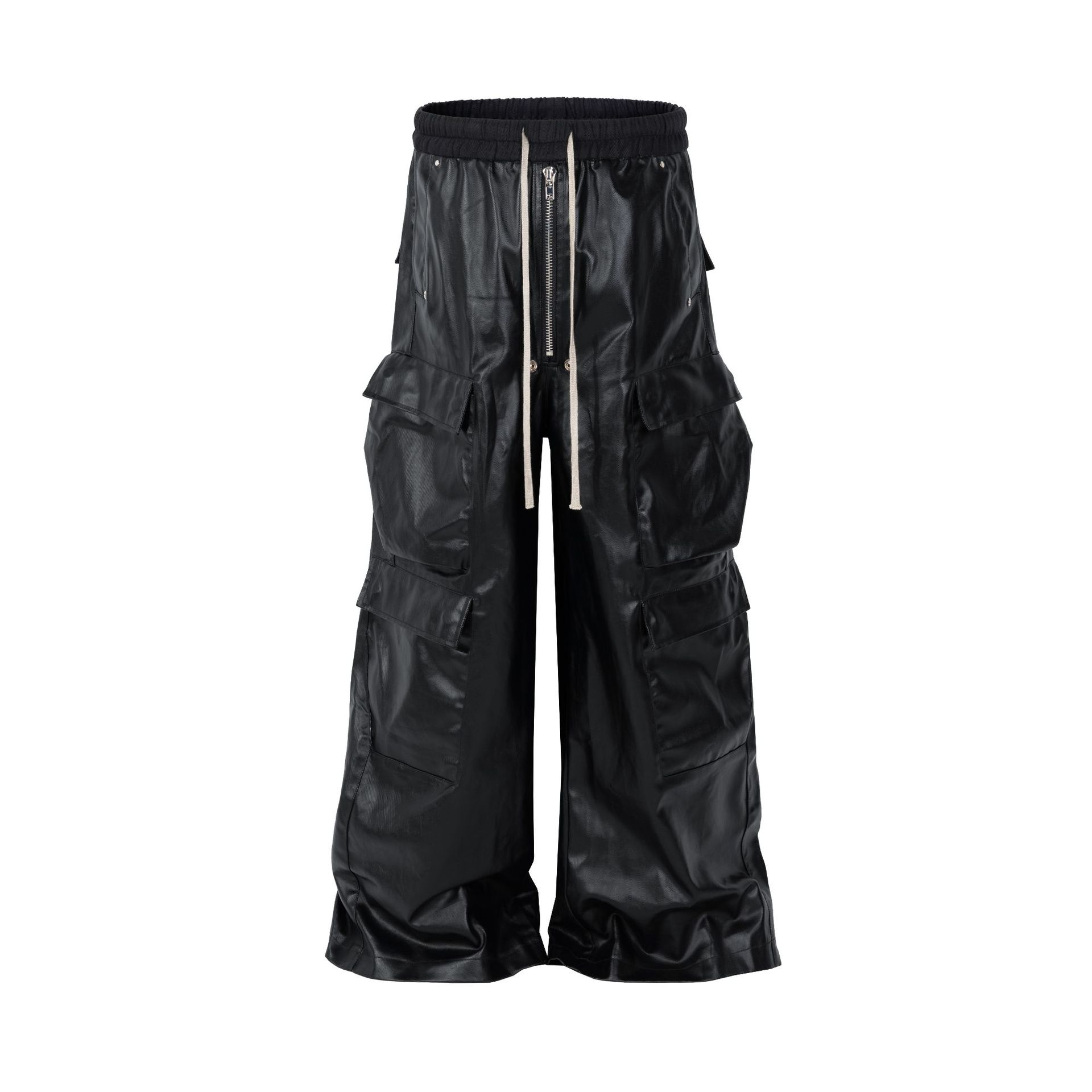 PU Coated Wide-Leg Cargo Pants WN11369 – WONDER NOAH