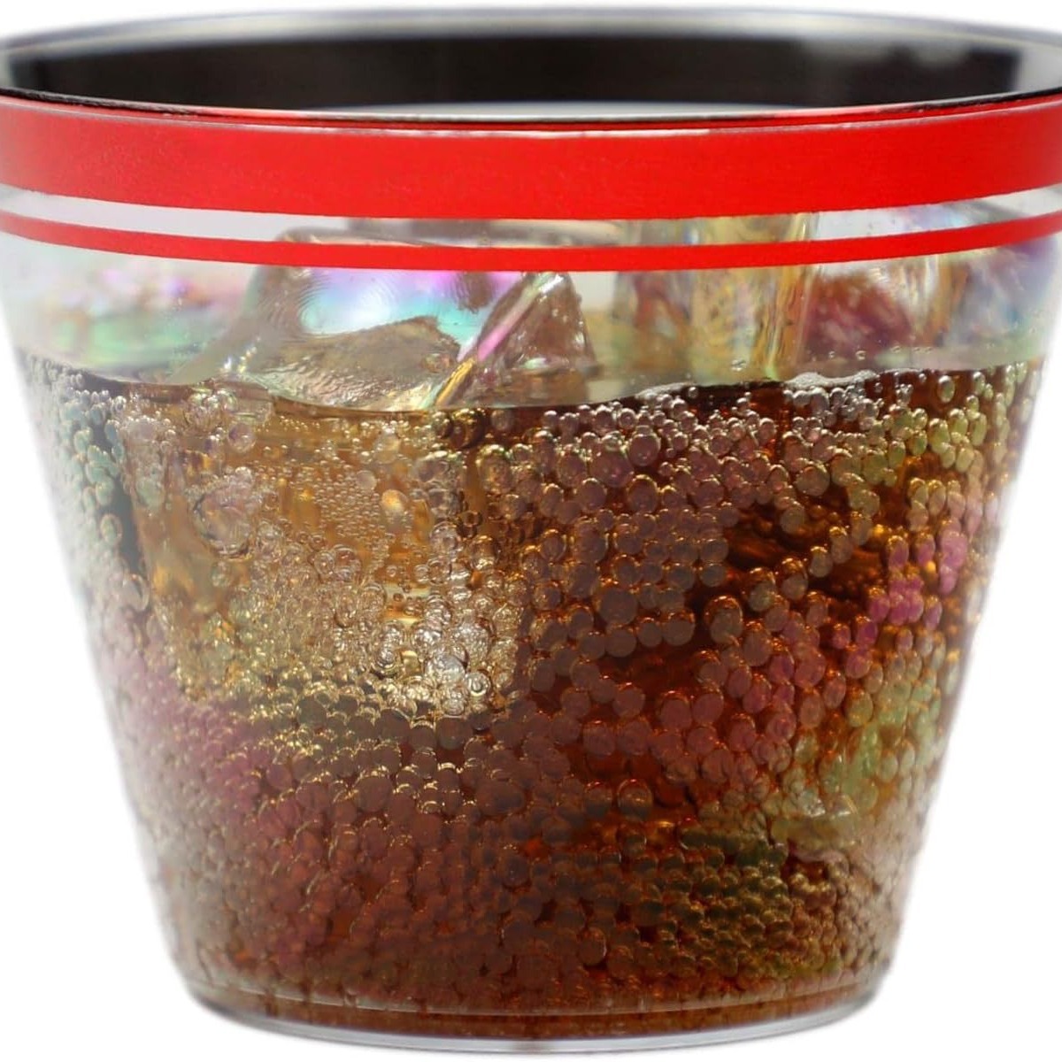 9oz caliente de Doble Borde Rojo transparente plástico desechable copa de vino de comida Occidental taza de aire potable PS Taza image 3