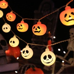 New LED Halloween Decorative Color Lights Ghost Festival Arrangement Pendant Battery Light Clown Ghost Face Pumpkin Light String