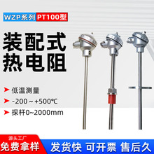 厂家直供WZP铂热电阻PT100高精度温度传感器铠装装配测温探头批发
