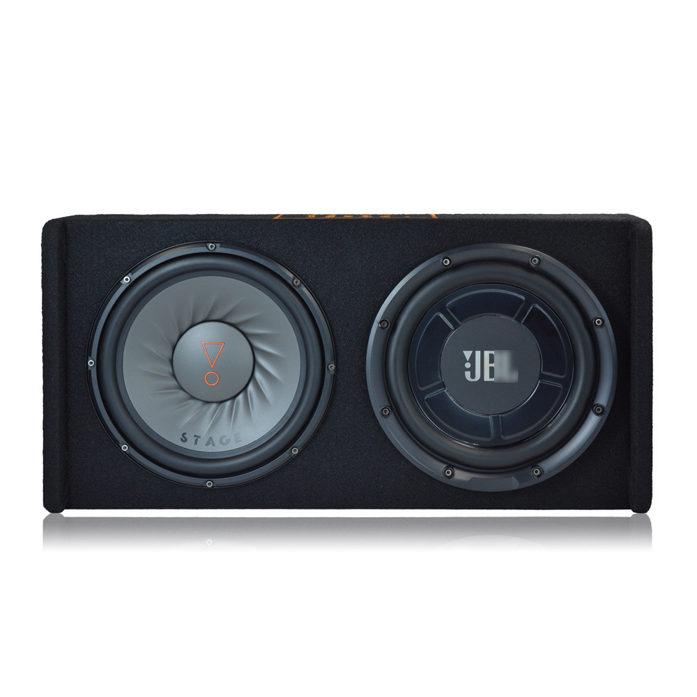 Dual 10inch Ultra-Thin Subwoofers with Heavy Bass, Space-Saving Car Seat Subwoofer with Active Car Audio System