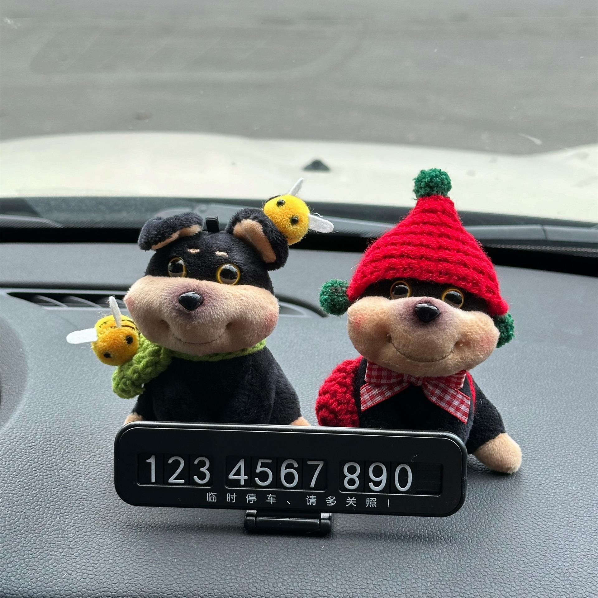Tarjeta de teléfono móvil abeja cachorro estacionamiento temporal lindo decoración de automóvil de alta calidad regalo creativo 2024 nuevo